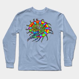 Rainbow Curled-Up Centipede Long Sleeve T-Shirt